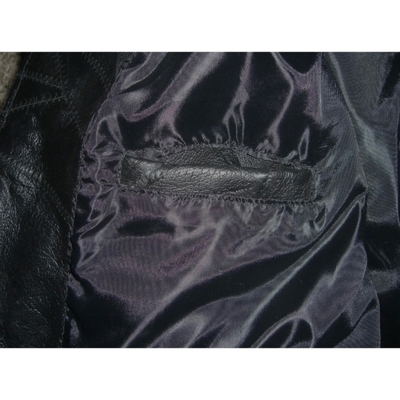 Vintage 90's Leather Jacket Black Gothic egirl alt Goth Whimsygoth Grunge y2k - Picture 12 of 16